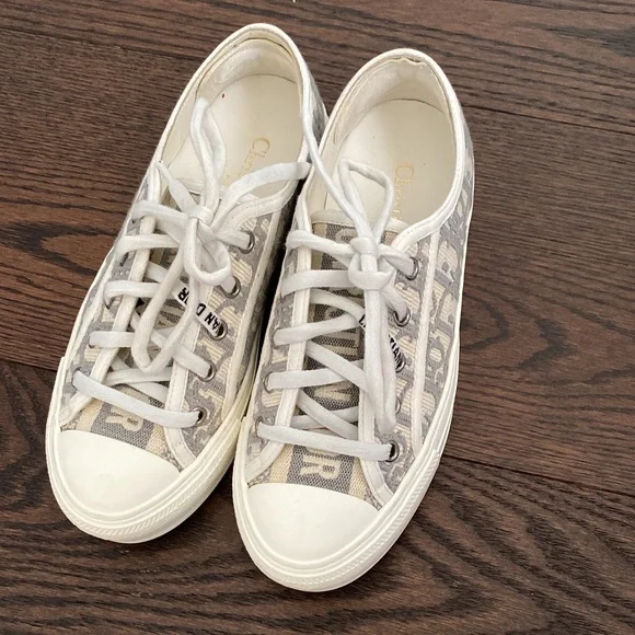 Walk’ N Dior sneakers size 5.5 in grey with original box, shoe bag , extra lace. - Picture 2 of 2